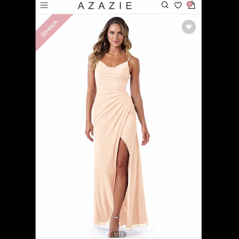 Azazie Deandra in Pearl Pink